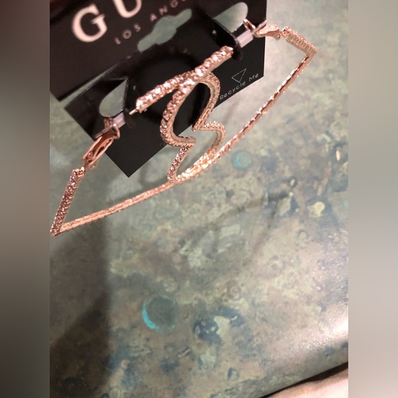 Guess heart shaped crystal rhinestone bling cubic zirconia earrings new - Picture 9 of 13